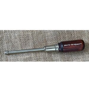 Vintage Bridgeport 3/16 Nut Driver w Dark Brown Wood Handle No 470 Quality Tool